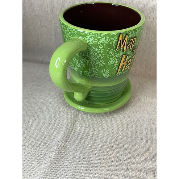 GREEN Disney Mad Hatter Mug Alice Wonderland Mad as a Hatter Tea Coffee Mug Cup - Picture 4 of 10